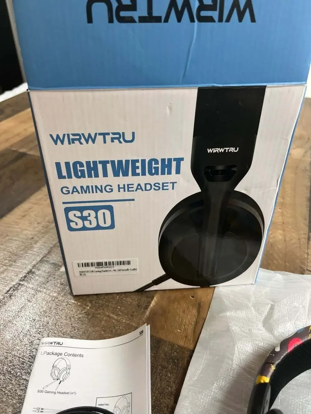 WIRWTRU S30 Lightweight Wired Gaming Headset Headband & Noise Cancelling‎ Mic